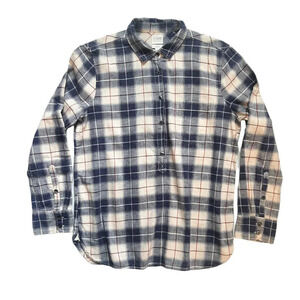 J.Crew Boy Fit Plaid Check Popover Shirt Size M